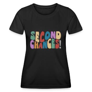 Second Chances Retro Groovy optimistisch Neuanfang - Frauen Funktions-T-Shirt - Schwarz - Vorne - AI Model Female 172 light (172cm)