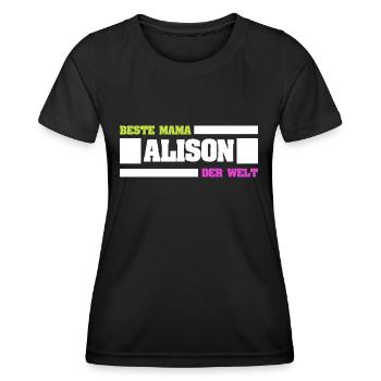 Mutter Alison - Frauen Funktions-T-Shirt - Schwarz - Vorne - AI Model Female 172 light (172cm)