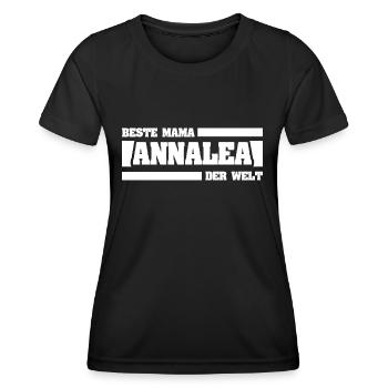Geschenk für Annalea - Frauen Funktions-T-Shirt - Schwarz - Vorne - AI Model Female 172 light (172cm)