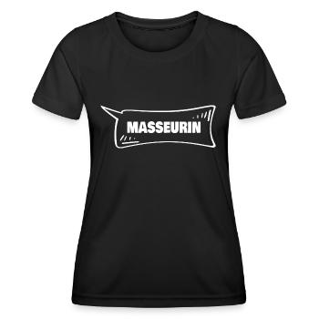 Sprechblase Masseurin - Frauen Funktions-T-Shirt - Schwarz - Vorne - AI Model Female 172 light (172cm)