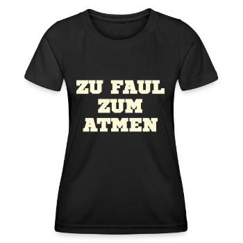Trop paresseux pour respirer - T-shirt sport Femme - noir - Devant - AI Model Female 172 light (172cm)