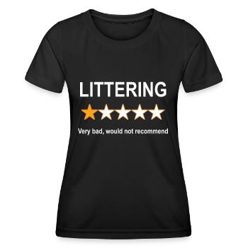 Gegen Anti Umweltverschmutzung 1 Stern Bewertung - Frauen Funktions-T-Shirt - Schwarz - Vorne - AI Model Female 172 light (172cm)