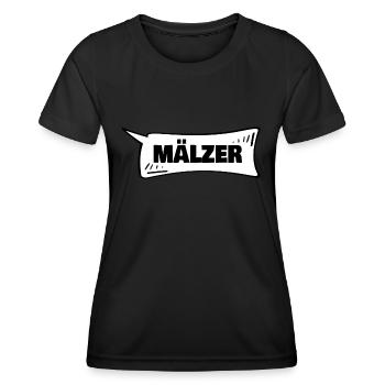 Mälzer comme bulle de dialogue - T-shirt sport Femme - noir - Devant - AI Model Female 172 light (172cm)
