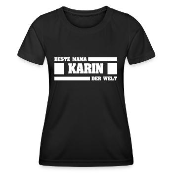 Cadeau pour Karin - T-shirt sport Femme - noir - Devant - AI Model Female 172 light (172cm)