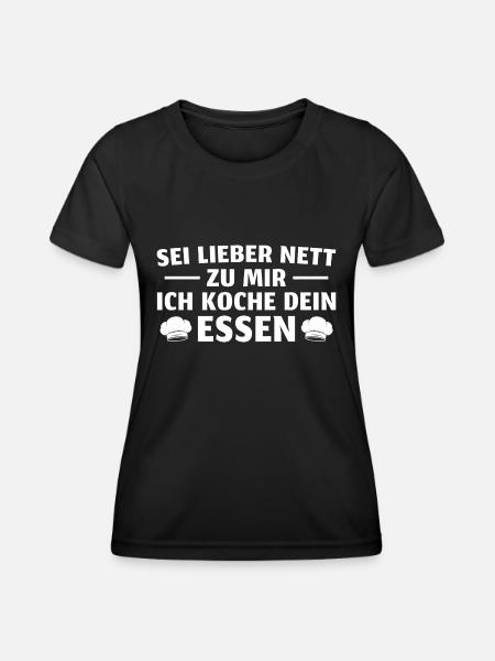 Hobbykoch Sei lieber nett Koch - Frauen Funktions-T-Shirt - Schwarz