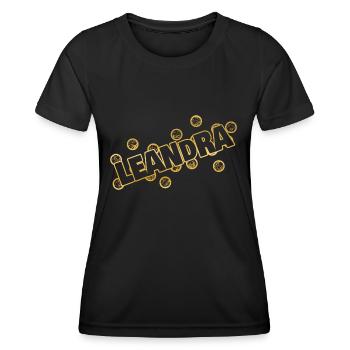 Nom : Leandra - T-shirt sport Femme - noir - Devant - AI Model Female 172 light (172cm)