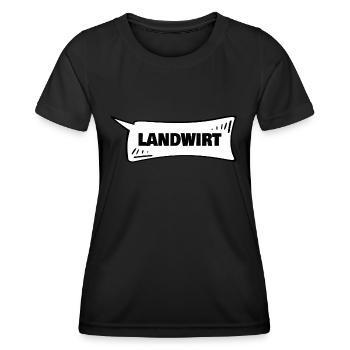 Speech bubble farmer - Women's Functional T-Shirt - black - Front - AI Model Female 172 light (172cm)