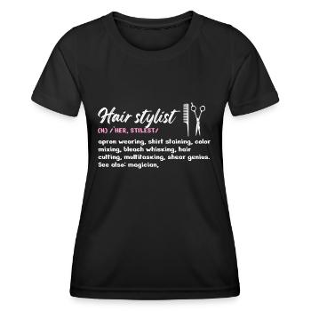 Hair Stylist Definition Makeup Cosmetician - Frauen Funktions-T-Shirt - Schwarz - Vorne - AI Model Female 172 light (172cm)
