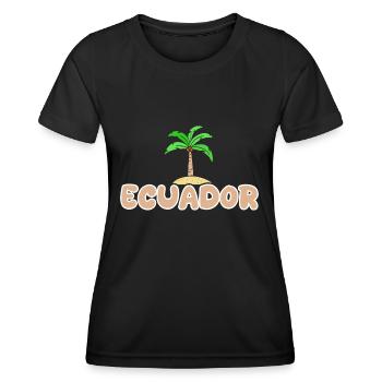 Équateur - T-shirt sport Femme - noir - Devant - AI Model Female 172 light (172cm)