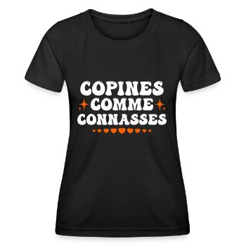 copines comme connasses - T-shirt sport Femme - noir - Devant - AI Model Female 172 light (172cm)