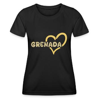 Grenada Grenada - Frauen Funktions-T-Shirt - Schwarz - Vorne - AI Model Female 172 light (172cm)