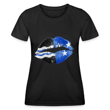 Kiss (Argovie) - T-shirt sport Femme - noir - Devant - AI Model Female 172 light (172cm)