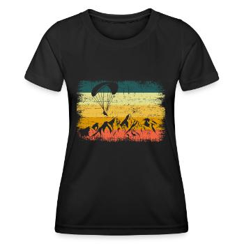 Parapente Parapente Retro Vintage Paraglider - T-shirt sport Femme - noir - Devant - AI Model Female 172 light (172cm)
