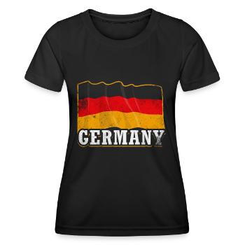 Allemagne - T-shirt sport Femme - noir - Devant - AI Model Female 172 light (172cm)