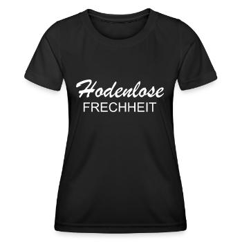 Hodenlose Frechheit - Frauen Funktions-T-Shirt - Schwarz - Vorne - AI Model Female 172 light (172cm)