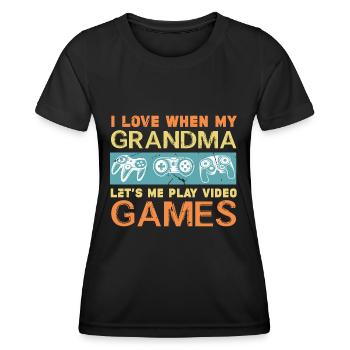 Gamer Gaming Jeux vidéo Jeux vidéo - T-shirt sport Femme - noir - Devant - AI Model Female 172 light (172cm)