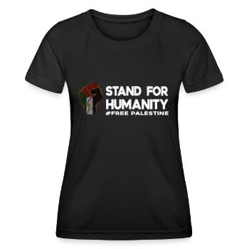 Freedom Fist Free Palestine - Women's Functional T-Shirt - black - Front - AI Model Female 172 light (172cm)