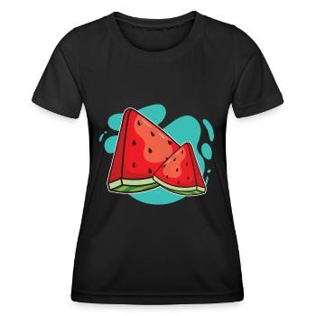 Wassermelone - Frauen Funktions-T-Shirt - Schwarz - Vorne - AI Model Female 172 light (172cm)