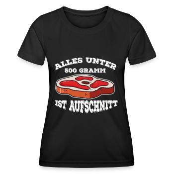 Lustiges Fleisch Steak Grillen Geschenk für den - Frauen Funktions-T-Shirt - Schwarz - Vorne - AI Model Female 172 light (172cm)