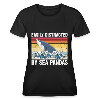Baleines Baleines Océan Mer Marine Biologiste Plongée Rétro - T-shirt sport Femme - noir - Devant - AI Model Female 172 light (172cm)