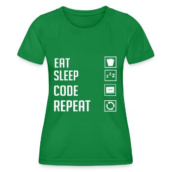 Programmeur Programmation Ordinateur Développeur Pc - T-shirt sport Femme - vert - Devant - AI Model Female 172 dark (172cm)