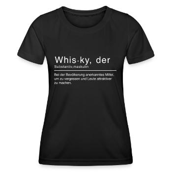 Whisky Duden Spruch Lustig Weiß - Frauen Funktions-T-Shirt - Schwarz - Vorne - AI Model Female 172 light (172cm)