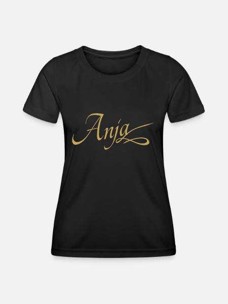 Vorname von Anja - Frauen Funktions-T-Shirt - Schwarz