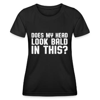 Sieht mein Kopf in diesem Video kahl aus? - Frauen Funktions-T-Shirt - Schwarz - Vorne - AI Model Female 172 light (172cm)