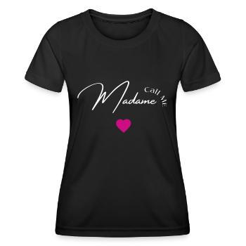 Call me madame - T-shirt sport Femme - noir - Devant - AI Model Female 172 light (172cm)