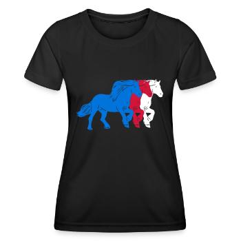 Cheval islandais Motif islandais T-shirt drapeau islandais - T-shirt sport Femme - noir - Devant - AI Model Female 172 light (172cm)