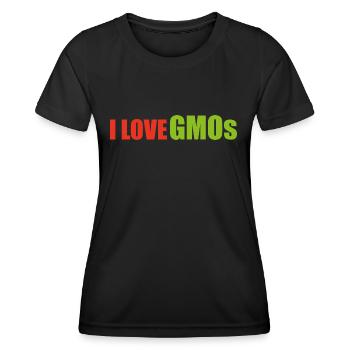 I love gmo - Women's Functional T-Shirt - black - Front - AI Model Female 172 light (172cm)