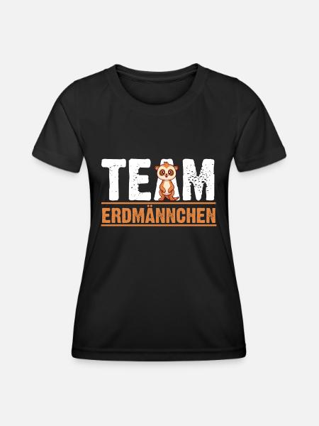Erdmännchen - Frauen Funktions-T-Shirt - Schwarz