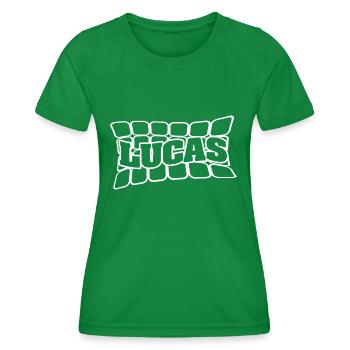Le nom de Lucas - T-shirt sport Femme - vert - Devant - AI Model Female 172 dark (172cm)