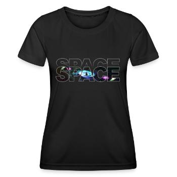 Space Outline - Frauen Funktions-T-Shirt - Schwarz - Vorne - AI Model Female 172 light (172cm)