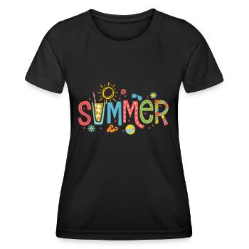 Stilvolles Lässiges Sommer T-Shirt für Frauen - Frauen Funktions-T-Shirt - Schwarz - Vorne - AI Model Female 172 light (172cm)