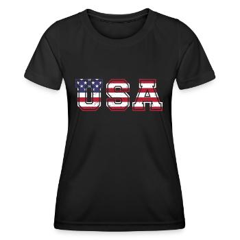 United States in the colors of the American flag flag flag - Women's Functional T-Shirt - black - Front - AI Model Female 172 light (172cm)