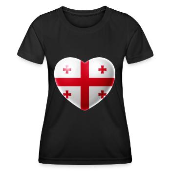 Coeur (Géorgie / Georgia) - T-shirt sport Femme - noir - Devant - AI Model Female 172 light (172cm)