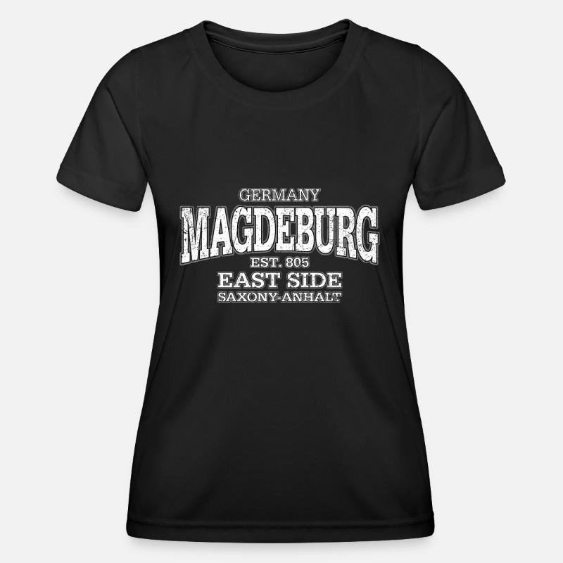 Magdeburg white (oldstyle) - Women's Functional T-Shirt - black