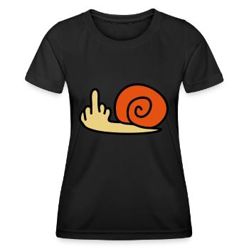 fuck_off_snail - T-shirt sport Femme - noir - Devant - AI Model Female 172 light (172cm)