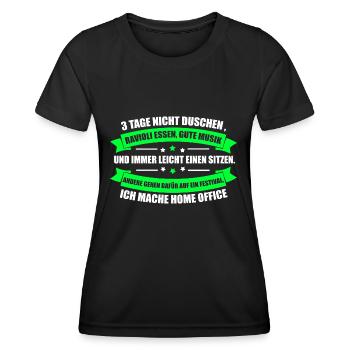 Home Office Arbeit Büro Heimarbeit Gute Musik - Frauen Funktions-T-Shirt - Schwarz - Vorne - AI Model Female 172 light (172cm)