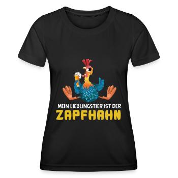Mein Lieblingstier ist der Zapfhahn Bier Saufen - Frauen Funktions-T-Shirt - Schwarz - Vorne - AI Model Female 172 light (172cm)