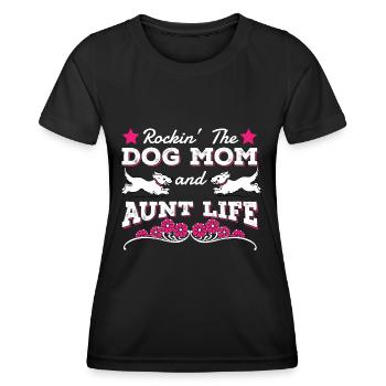 Rockin' Le chien Maman et Tante Vie - T-shirt sport Femme - noir - Devant - AI Model Female 172 light (172cm)