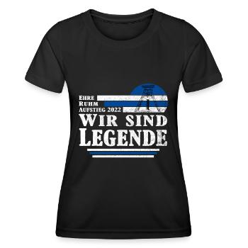Schalke Fußball Aufstieg 2022 - Frauen Funktions-T-Shirt - Schwarz - Vorne - AI Model Female 172 light (172cm)