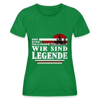 Leipzig Fußball Pokalsieger 2022 - Frauen Funktions-T-Shirt - Kelly Green - Vorne - AI Model Female 172 dark (172cm)