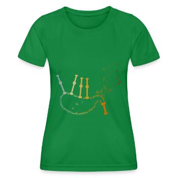 Dudelsack Sackpfeife Musiknoten Dudelsackspieler - Frauen Funktions-T-Shirt - Kelly Green - Vorne - AI Model Female 172 dark (172cm)