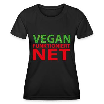 Vegan Funtioniert Net - Frauen Funktions-T-Shirt - Schwarz - Vorne - AI Model Female 172 light (172cm)