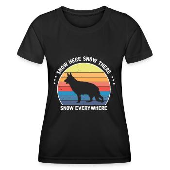 Militär Design Polizei Hund Deutscher Schäfer - Frauen Funktions-T-Shirt - Schwarz - Vorne - AI Model Female 172 light (172cm)