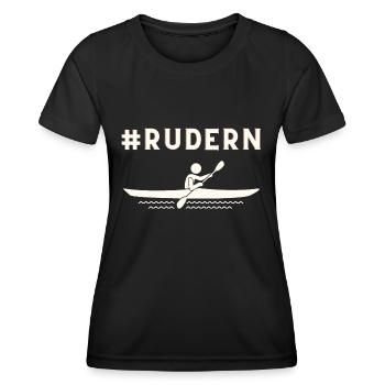 Rudern - Frauen Funktions-T-Shirt - Schwarz - Vorne - AI Model Female 172 light (172cm)