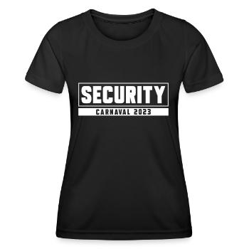 SICHERHEIT Karneval 2023 - Frauen Funktions-T-Shirt - Schwarz - Vorne - AI Model Female 172 light (172cm)
