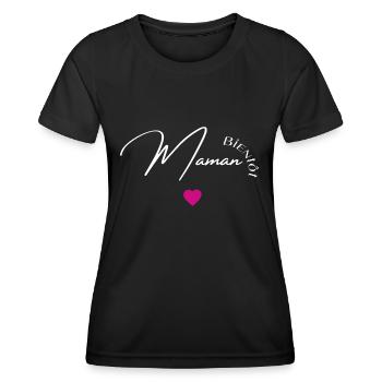 Bientôt maman - T-shirt sport Femme - noir - Devant - AI Model Female 172 light (172cm)